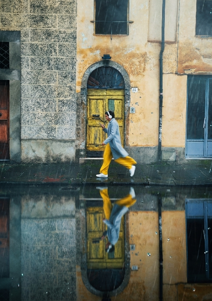 Groc sota pluja reflex