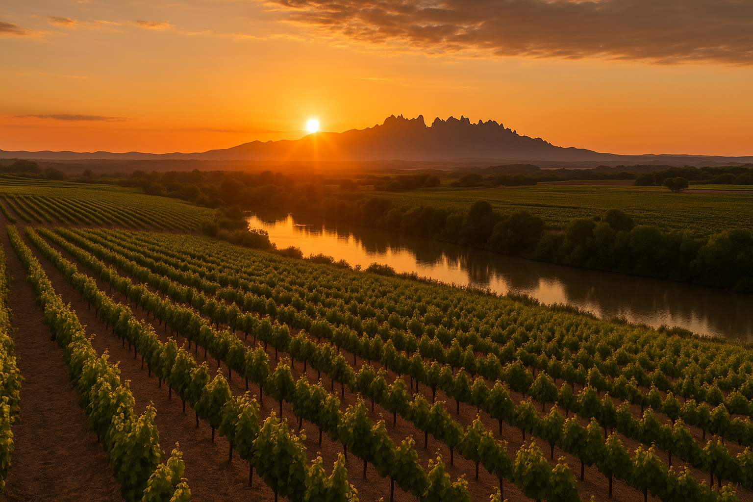 El sol es pon al Bages